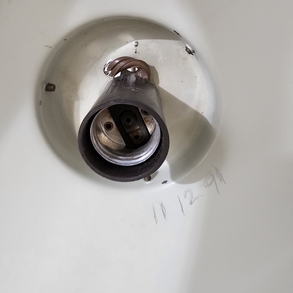 Vintage Large Industrial Enamel Coated Metal Ceiling Lamp Light 13" - Picture 2 of 8